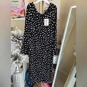 Jessica Howard Black Dress with White Dots